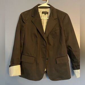Talbots, size 6, black blazer with striped lining